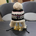 PLUSH EARMUFFS HAT IN COLORFUL WOOL AND RABBIT FUR 408171