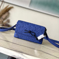STEAMER 18 IN SAPPHIRE BLUE MONOGRAM EMBOSSED TAURILLON