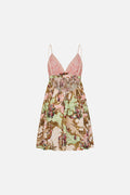 CAMILLA PRINTED SILK V-NECK MINI DRESS 270304