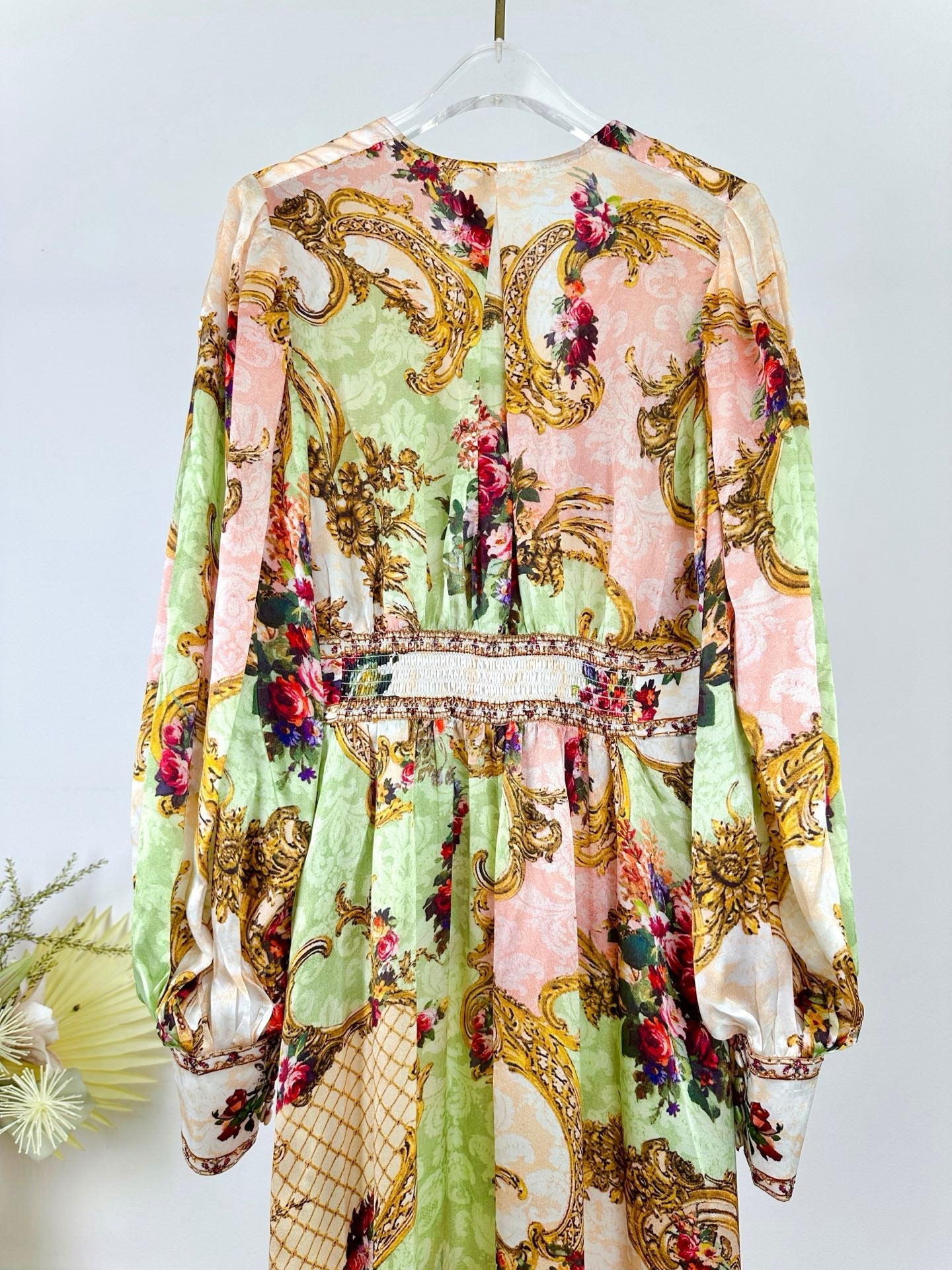 CAMILLA PRINTED SILK V-NECK MAXI DRESS 270290
