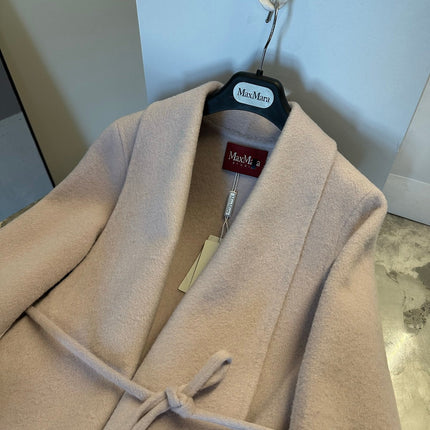 MAX MARA 25S CASHMERE COAT WITH FOX FUR TRIM 205