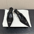 SL CHERISH BUCKLE SLINGBACK 45 BLACK MESH