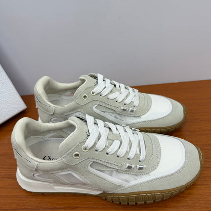 DIOR 26S SNEAKERS IN WHITE AND GRAY SUEDE AND FABRIC