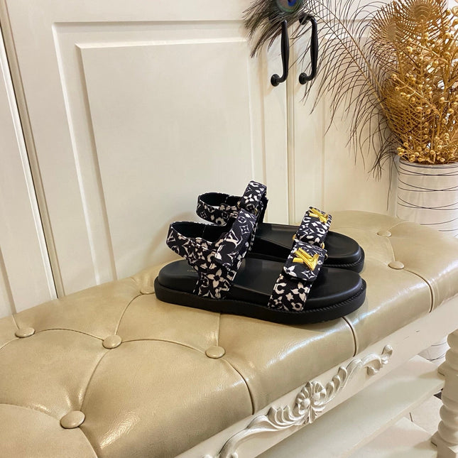 LV 26S SANDALS IN BLACK CANVAS