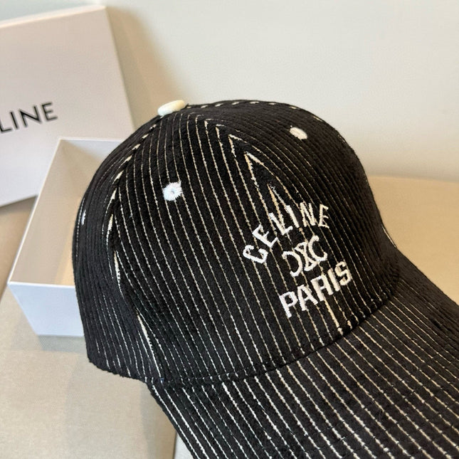 BASEBALL CAP MODEL 650190 IN BLACK CORDUROY