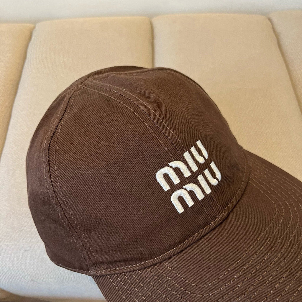 MIUMIU BASEBALL CAP IN BROWN KHAKI FABRIC STYLE 6