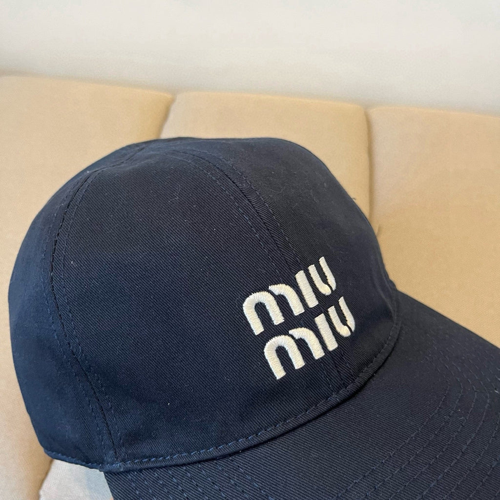 MIUMIU BASEBALL CAP IN NAVY BLUE KHAKI FABRIC STYLE 5