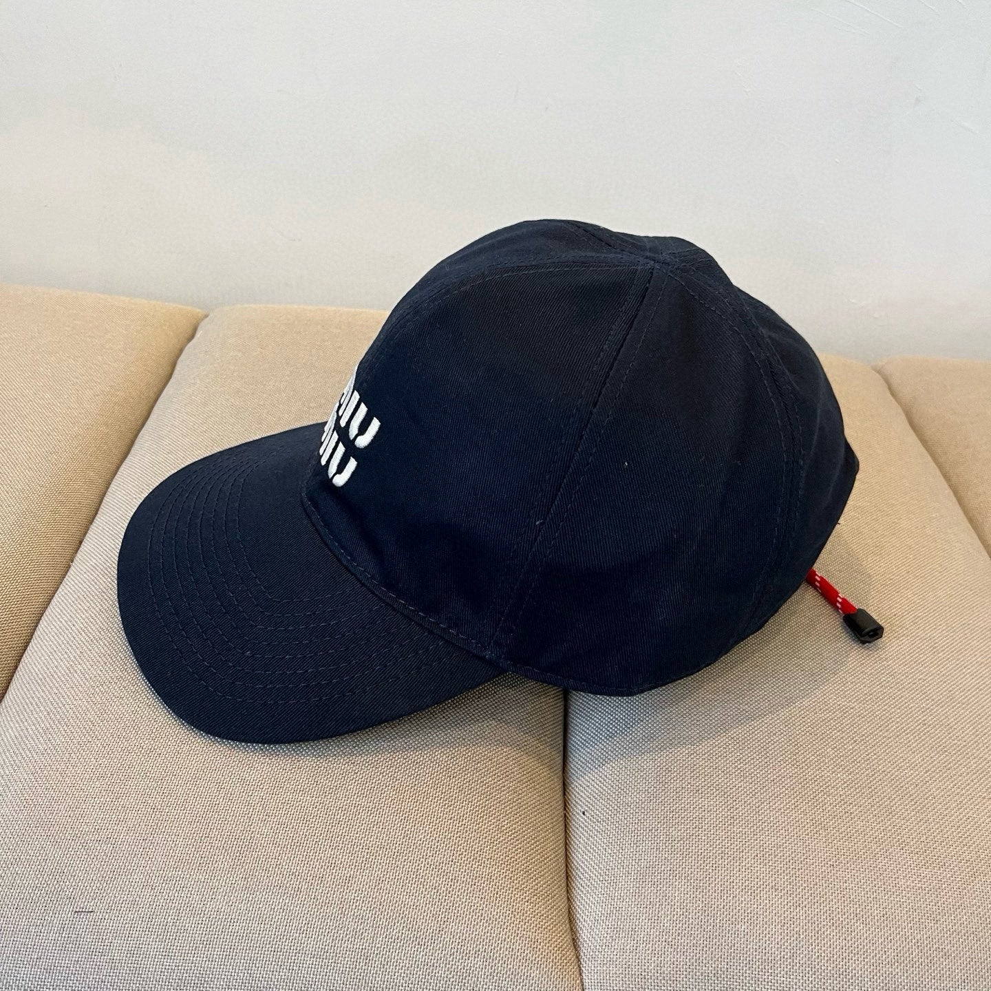 MIUMIU BASEBALL CAP IN NAVY BLUE KHAKI FABRIC STYLE 5