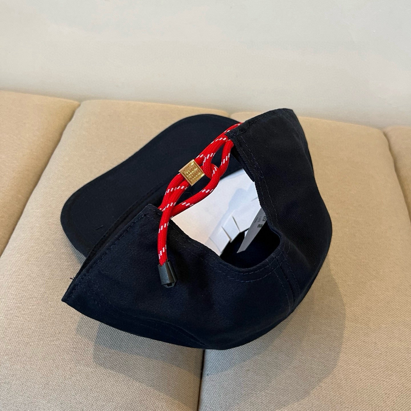 MIUMIU BASEBALL CAP IN NAVY BLUE KHAKI FABRIC STYLE 5