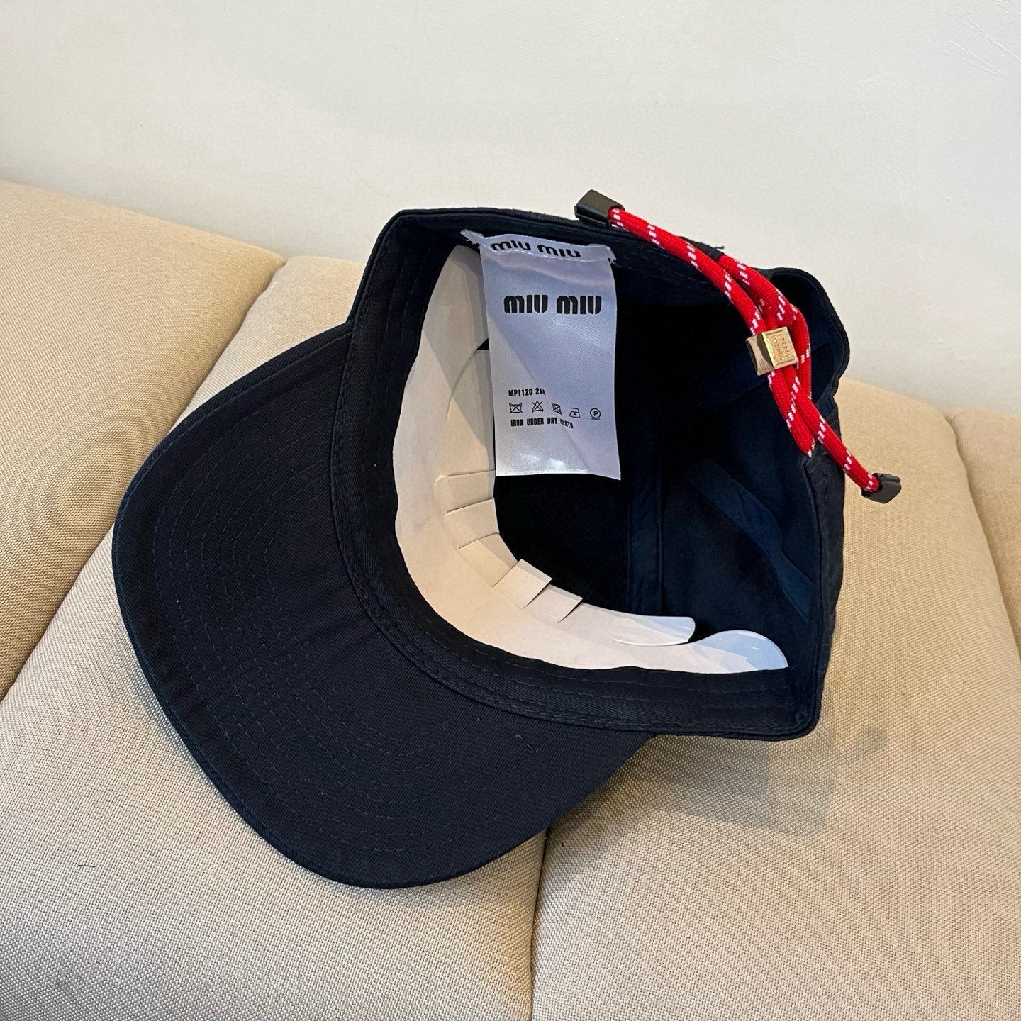 MIUMIU BASEBALL CAP IN NAVY BLUE KHAKI FABRIC STYLE 5