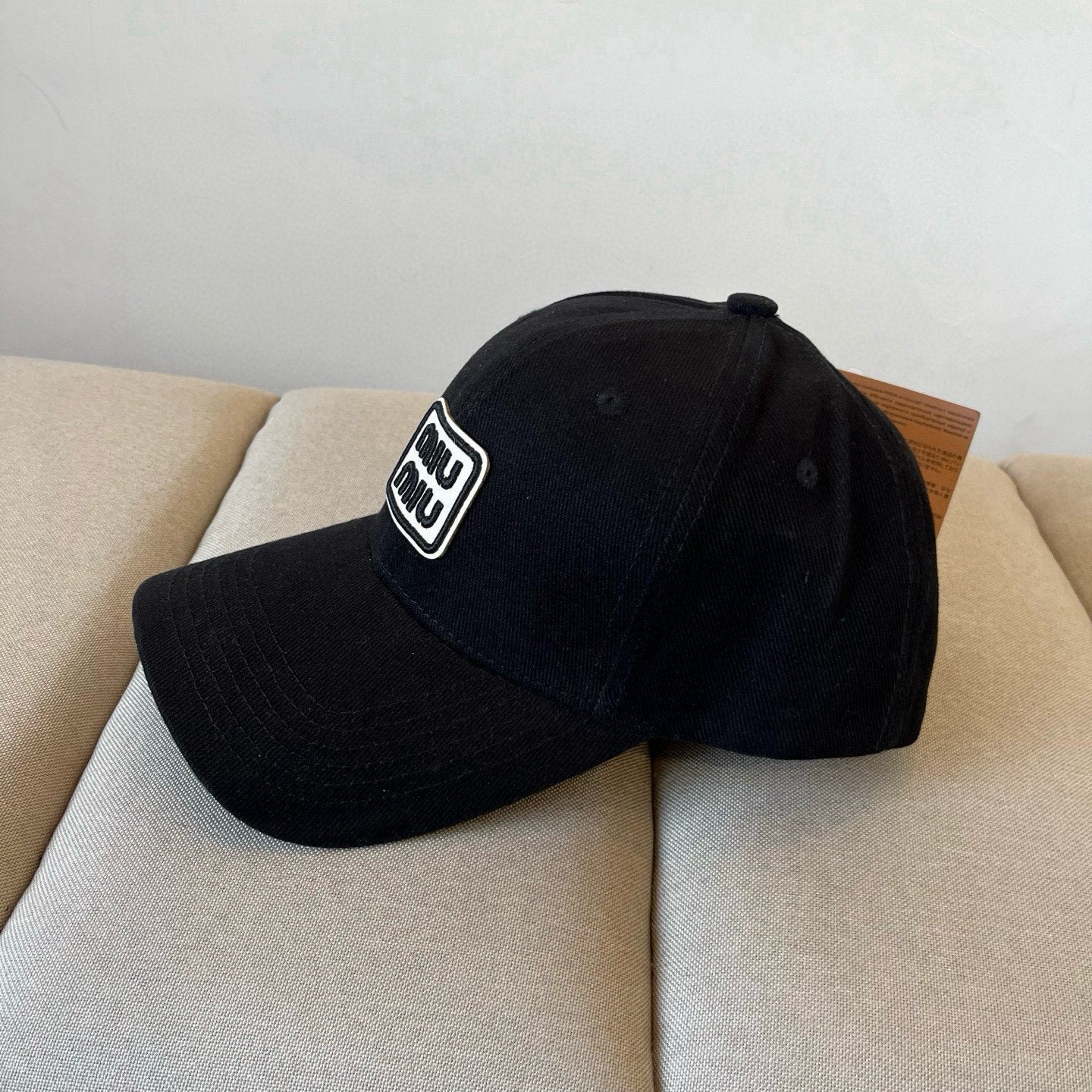 MIUMIU BASEBALL CAP IN BLACK KHAKI FABRIC STYLE 2