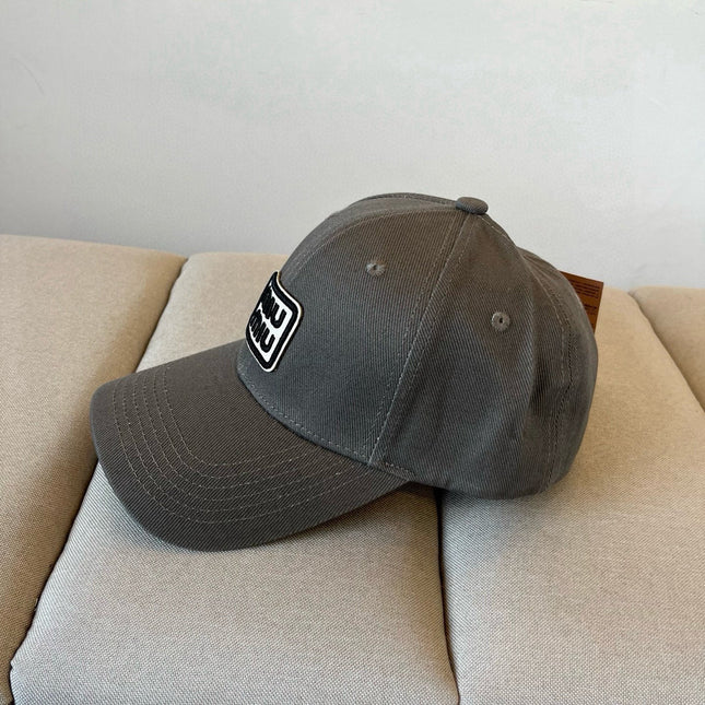 MIUMIU BASEBALL CAP IN DARK GREY KHAKI FABRIC STYLE 1