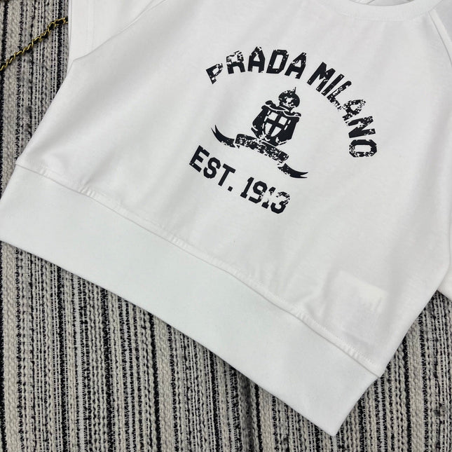 PRADA 25S SHORT-SLEEVE CREW NECK SWEATSHIRT SET 352