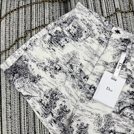 Dior 25C Short Toile de Jouy Scotland Pattern 228386