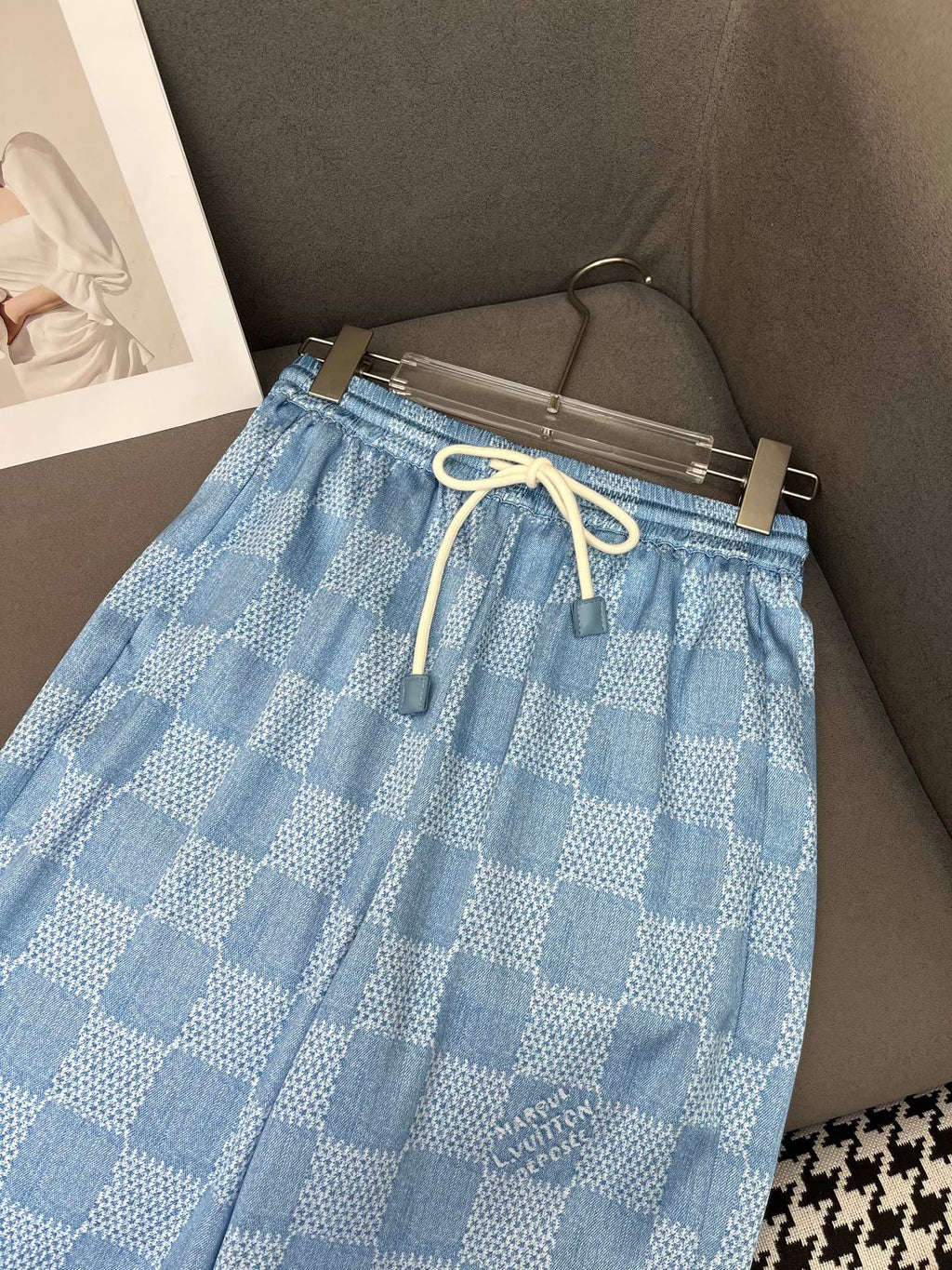 LV T SHIRT AND WIDE LEG PANTS SET BLUE 25S IN POLYESTER 266642