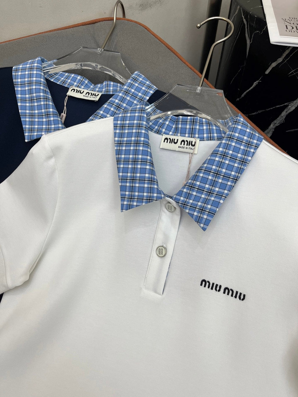 POLO SHIFT DRESS PLAID DESIGN PIQUÉ COTTON 266701