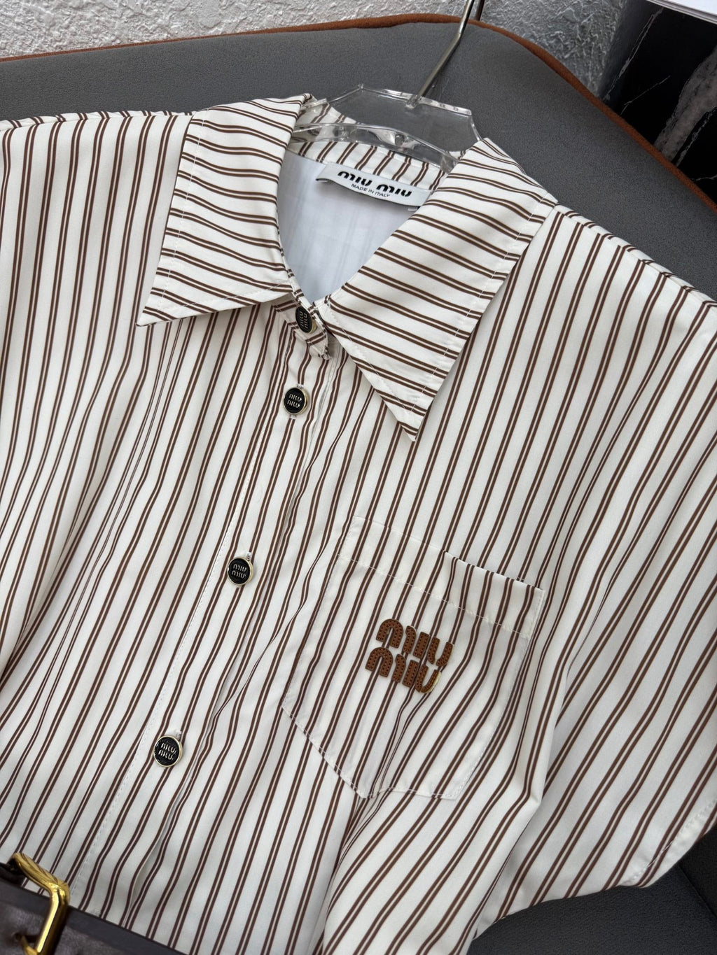 MM STRIPED LAPEL DRESS 25S IN POLYESTER 266615