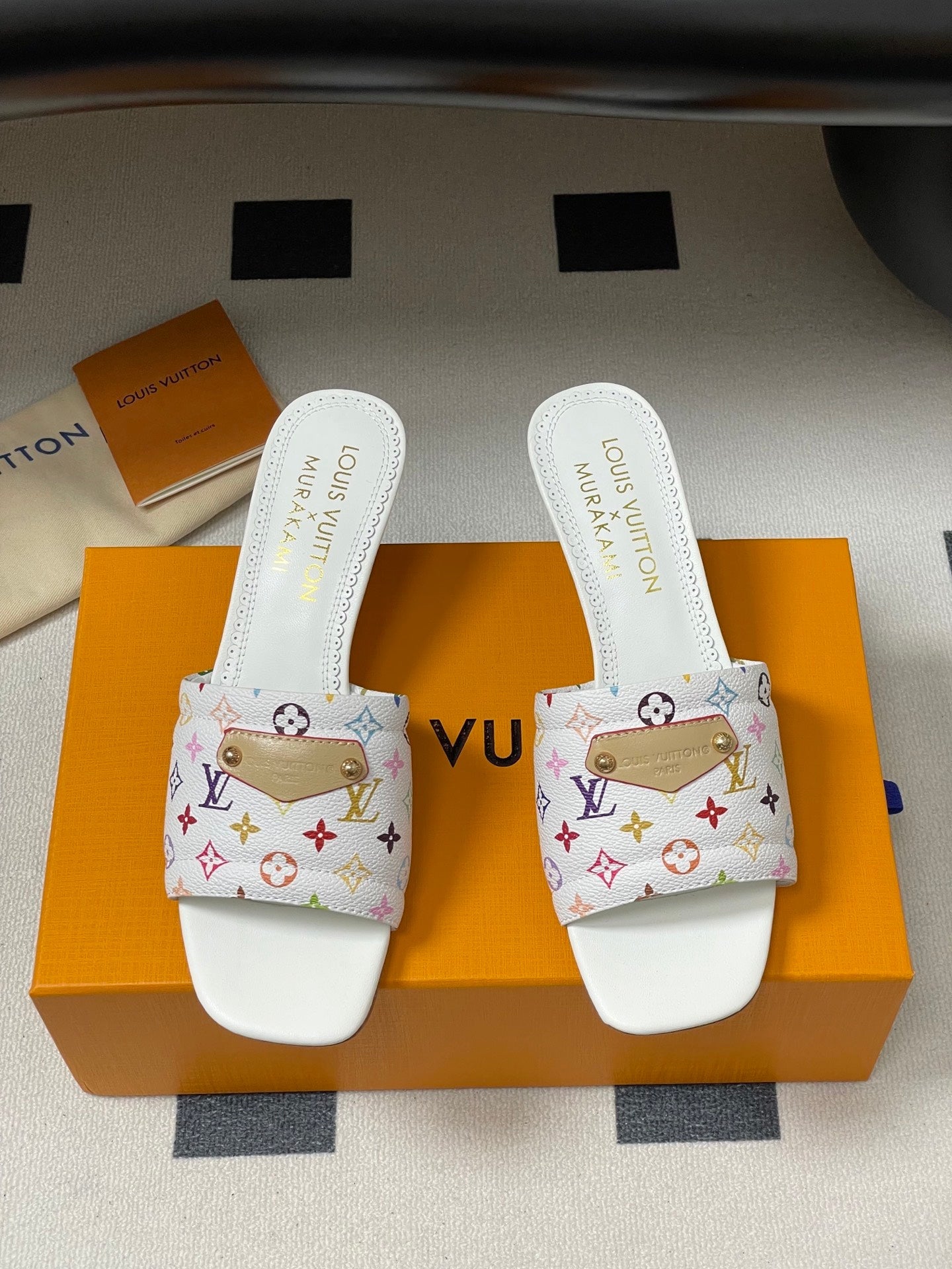 LV MURAKAMI HIGH-HEEL SANDALS 55MM IN MULTICOLOR MONOGRAM COATED CANVAS
