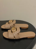 DIOR CLASSIC MONTAIGNE SANDALS 25S IN BROWN LAMBSKIN WITH CD LOGO