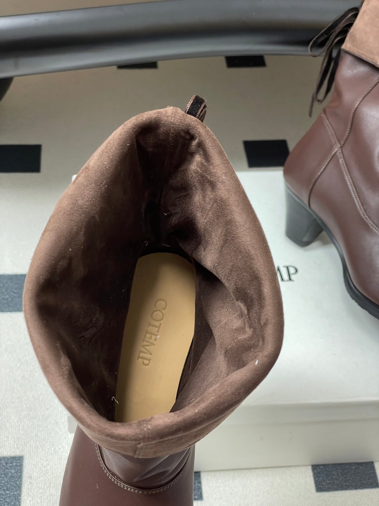 ALO 25S FOLD-OVER ANKLE BOOTS 50 MM IN DARK BROWN LAMBSKIN