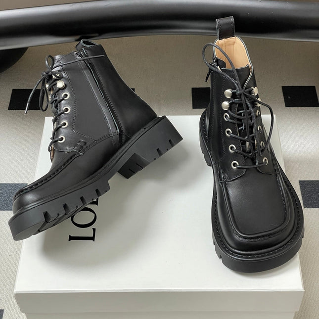 LOEWE 26S ANKLE BOOTS IN BLACK CALFSKIN