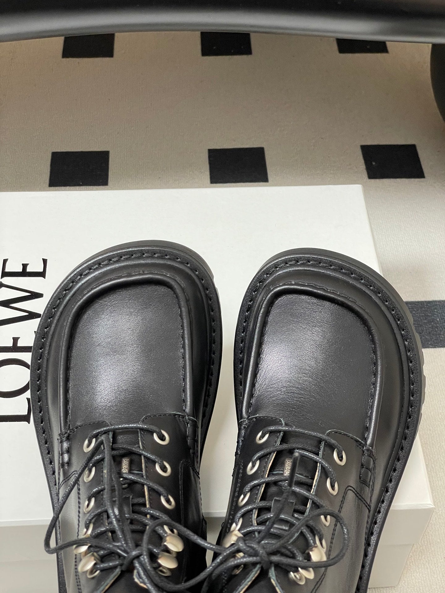 LOEWE 26S ANKLE BOOTS IN BLACK CALFSKIN