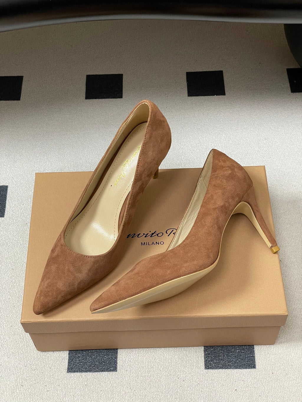 GIANVITO ROSSI 26S HIGH HEELS 85 MM IN BROWN SUEDE