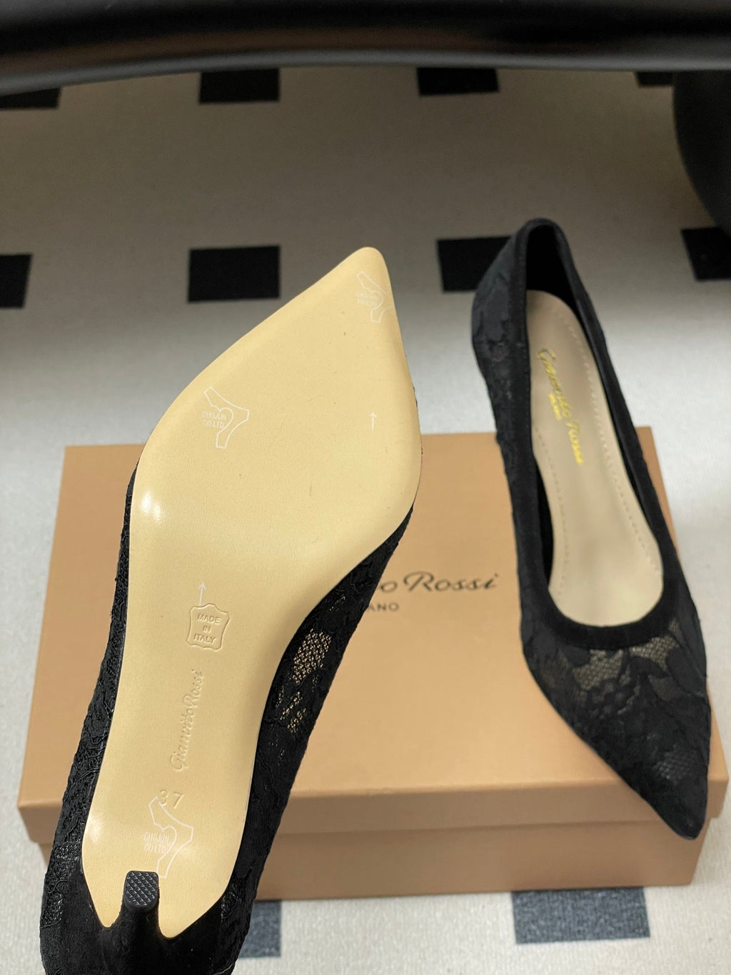 GIANVITO ROSSI 26S HIGH HEELS 85 MM IN BLACK LACE