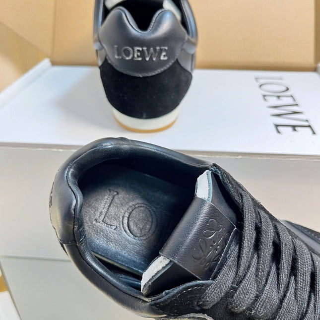 LOEWE 26S RUNNER 2.0 SNEAKERS IN BLACK CALFSKIN AND SUEDE