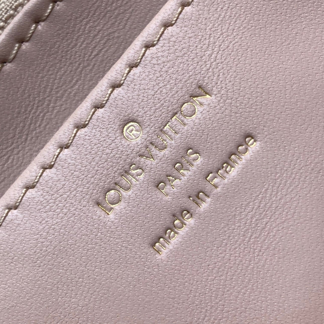 LV 25S GO-14 MM 23 IN LIGHT PINK QUILTED LAMBSKIN GOLD HARDWARE