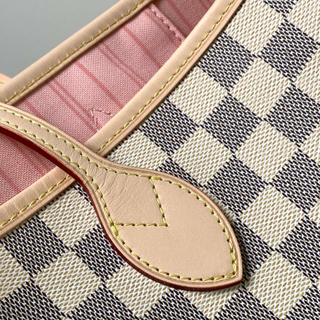 LV NEVERFULL 39 MM IN BEIGE DAMIER AZUR CANVAS