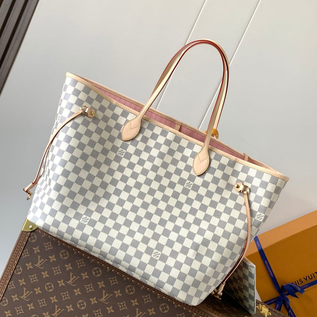 LV NEVERFULL 39 MM IN BEIGE DAMIER AZUR CANVAS