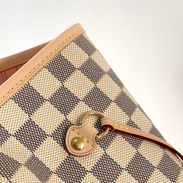 LV NEVERFULL 39 MM IN BEIGE DAMIER AZUR CANVAS