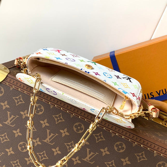 LV 26S WALLET ON CHAIN IVY 23 IN WHITE COATED CANVAS