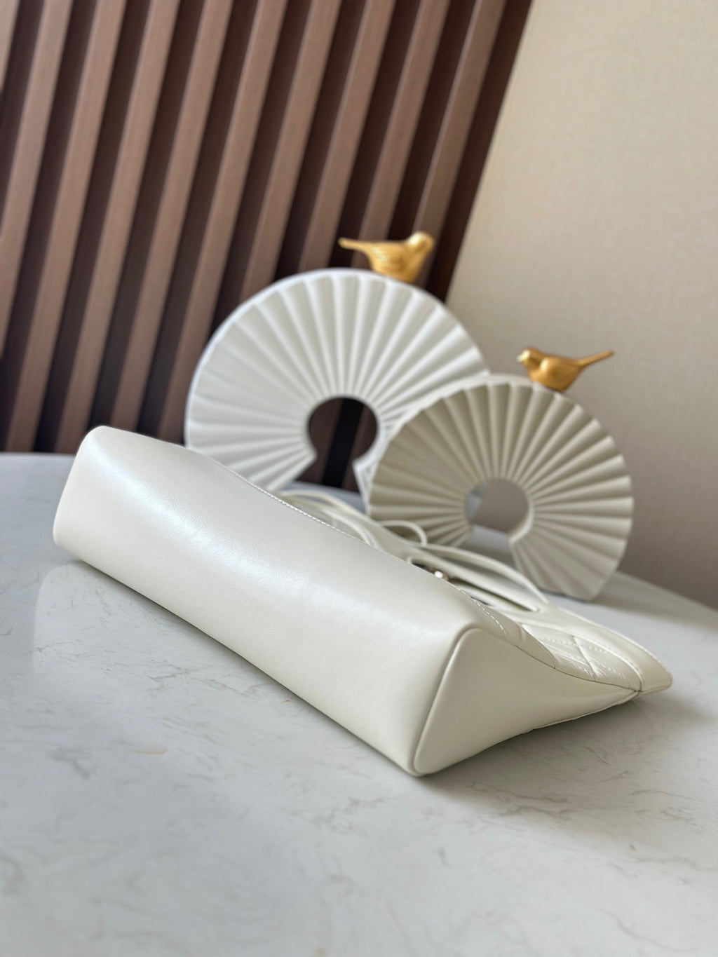 CHANEL 26S MINI SHOPPING BAG 32 IN WHITE LAMBSKIN