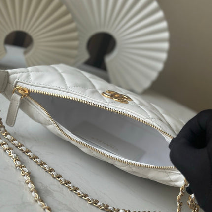CHANEL 26S HOBO BAG 26 IN WHITE LAMBSKIN