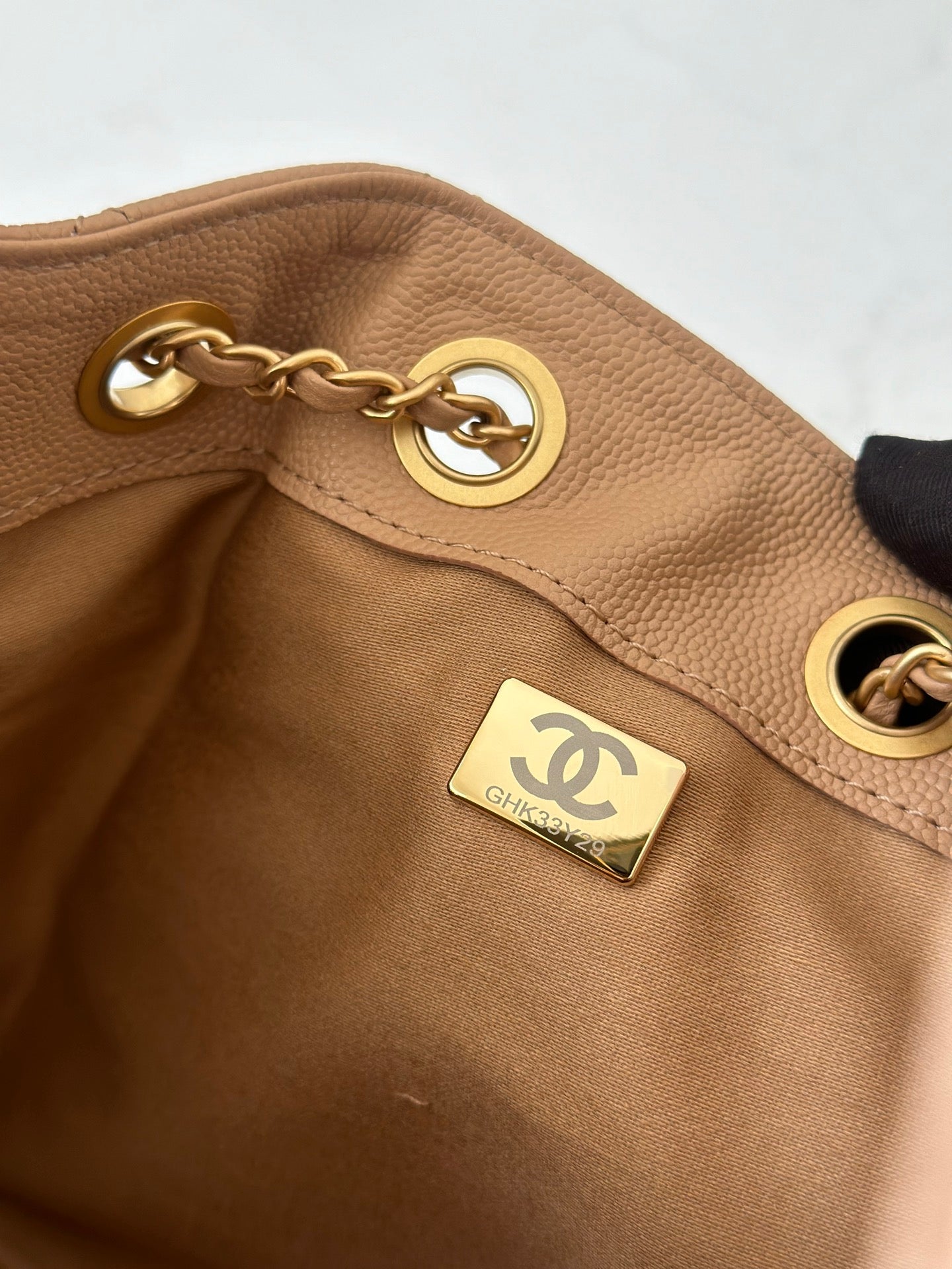 CHANEL 25S HOBO BAG 22 IN DARK BEIGE CALFSKIN GOLD HARDWARE