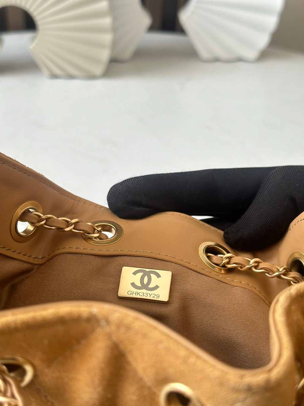 CHANEL 25S HOBO BAG 22 IN BROWN SUEDE GOLD HARDWARE