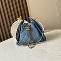 CHANEL 25S HOBO BAG 22 IN BLUE DENIM GOLD HARDWARE