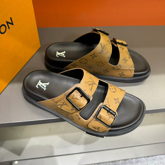 LV DAD SANDAL COPPER BROWN MONOGRAM CALFSKIN