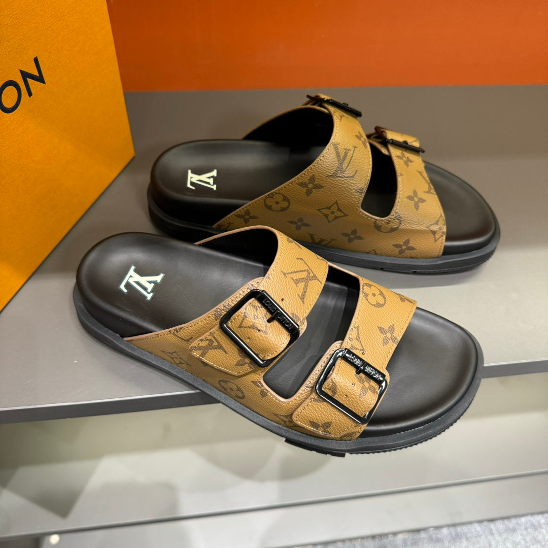LV DAD SANDAL COPPER BROWN MONOGRAM CALFSKIN