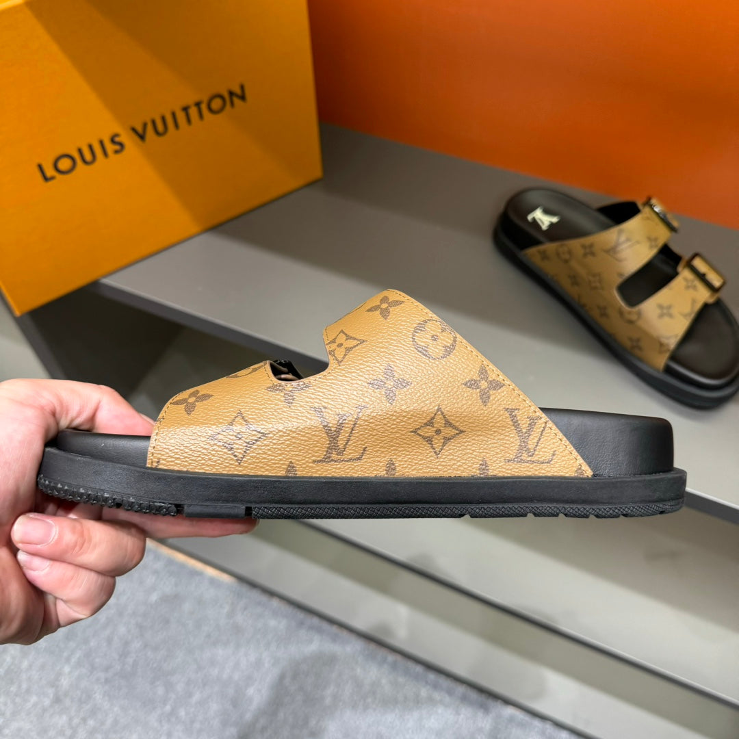 LV DAD SANDAL COPPER BROWN MONOGRAM CALFSKIN
