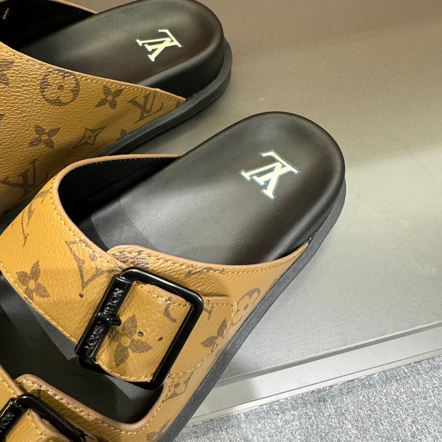 LV DAD SANDAL COPPER BROWN MONOGRAM CALFSKIN