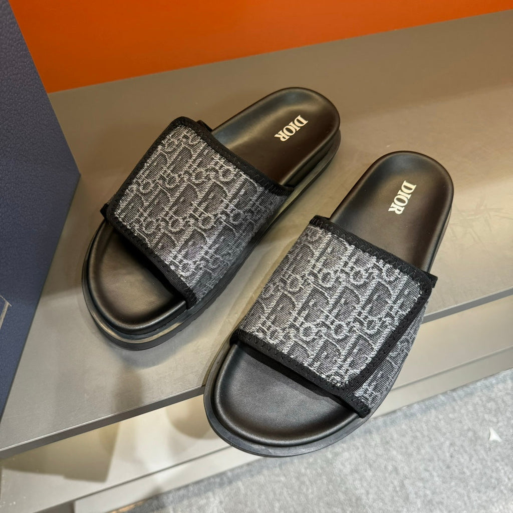CD VELCRO STRAP SLIPPER ANCHOR JACQUARD