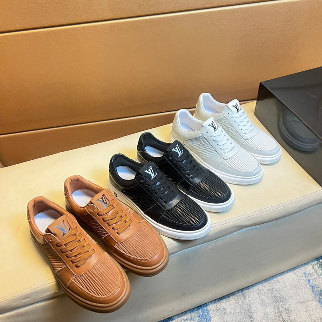 LV SNEAKERS IN WHITE CALFSKIN AND SUEDE
