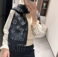 ALL ABOUT MONOGRAM SCARF 185 CM IN BLACK WOOL 394497