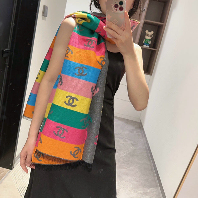 CC SCARF RAINBOW IN COLORFUL CASHMERE 428539