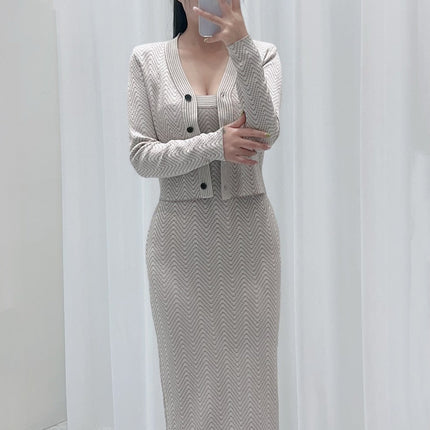 KNIT TOP AND STRAP DRESS SET 25250 STYLE 1