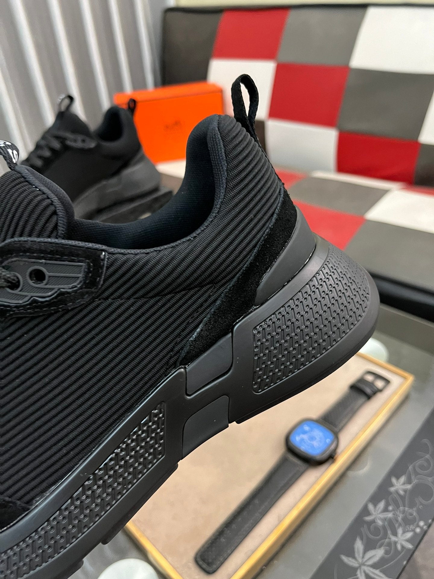 HM HUGO SNEAKER BLACK WEAVE AND SUEDE