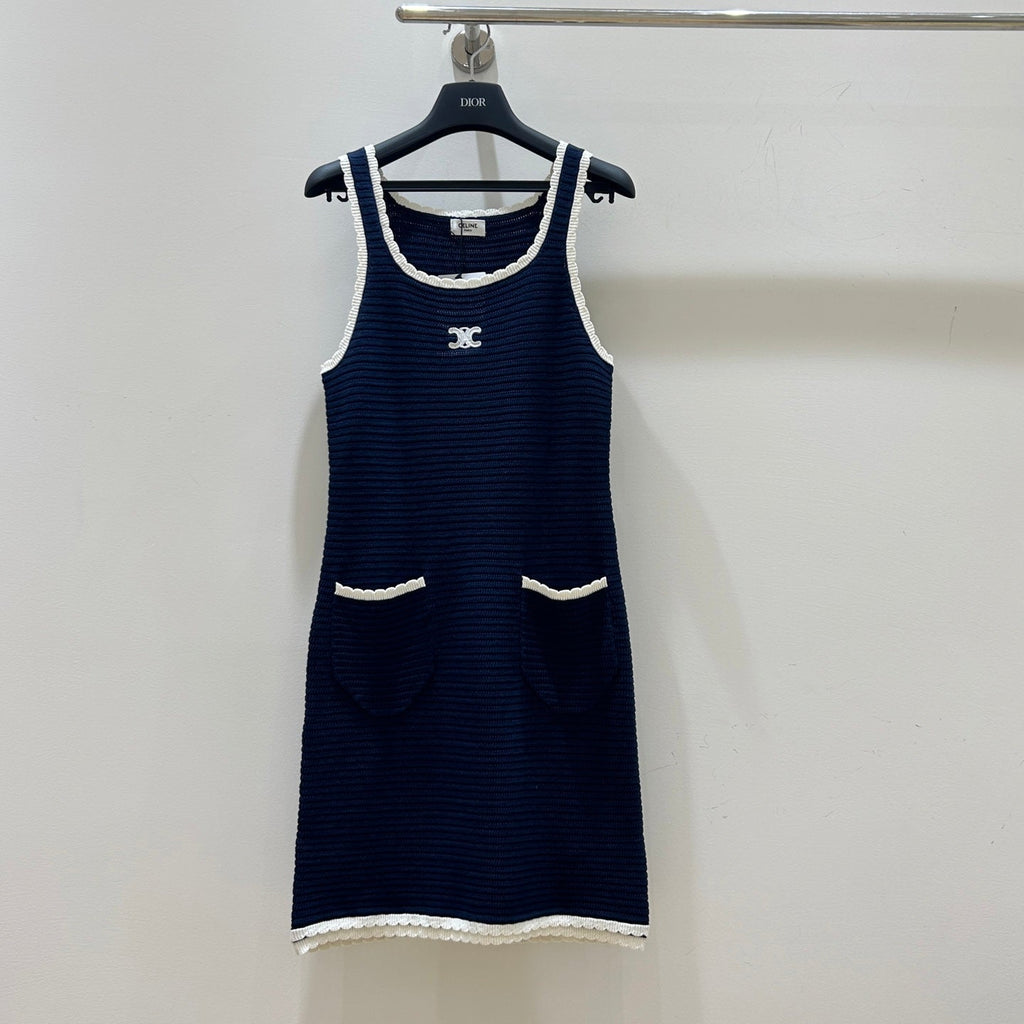 CELINE 25S LACE SPAGHETTI STRAP DRESS 0054